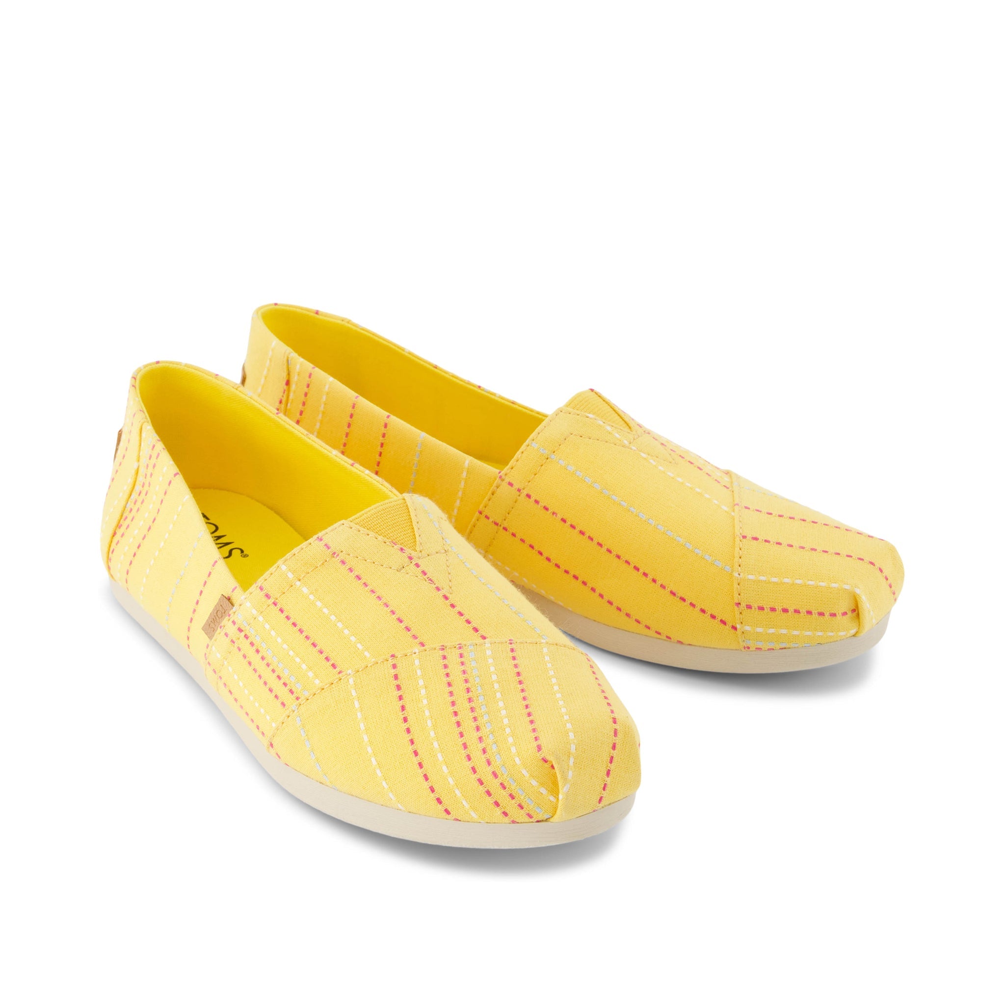 Alpargata Yellow Stitched Stripes Front View