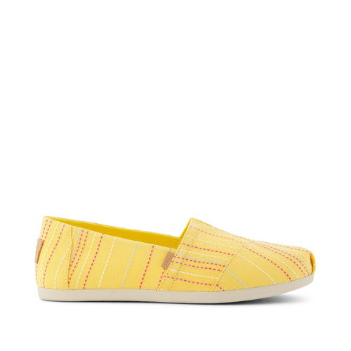 Alpargata Yellow Stitched Stripes Side View