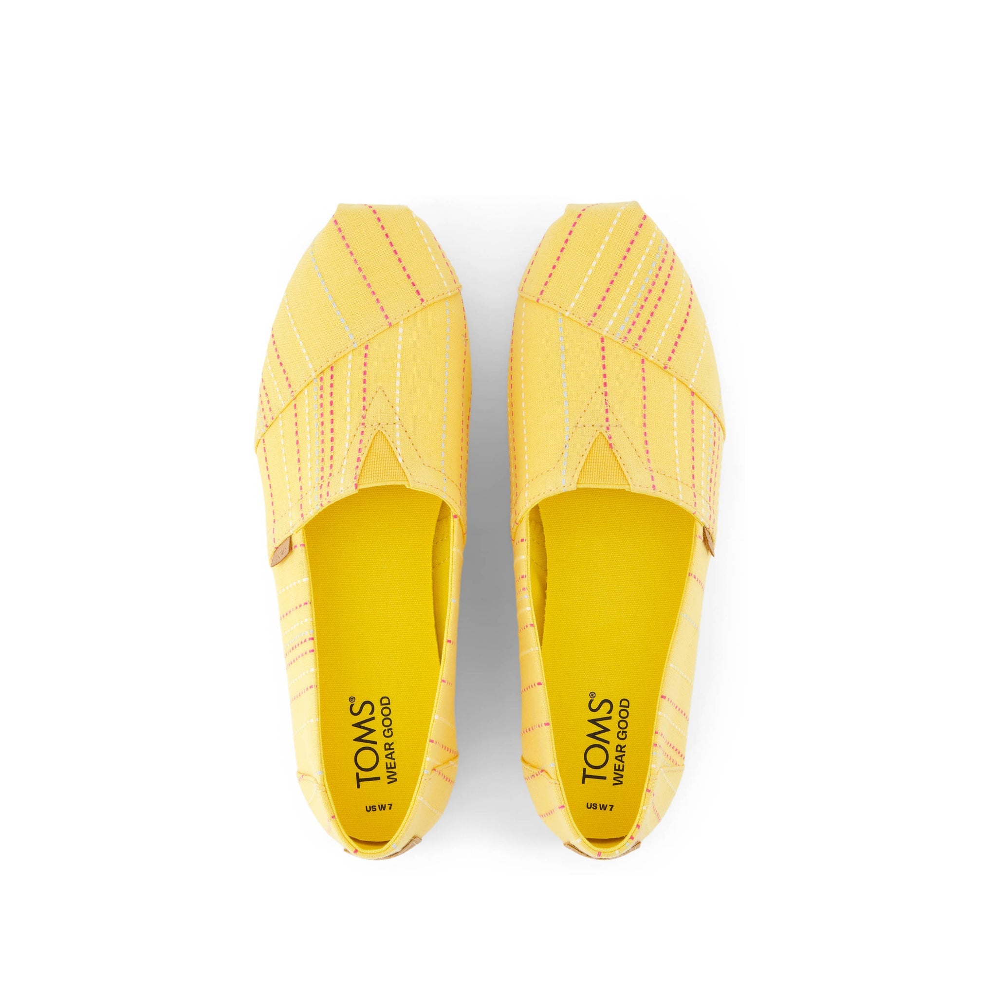 Alpargata Yellow Stitched Stripes Top View