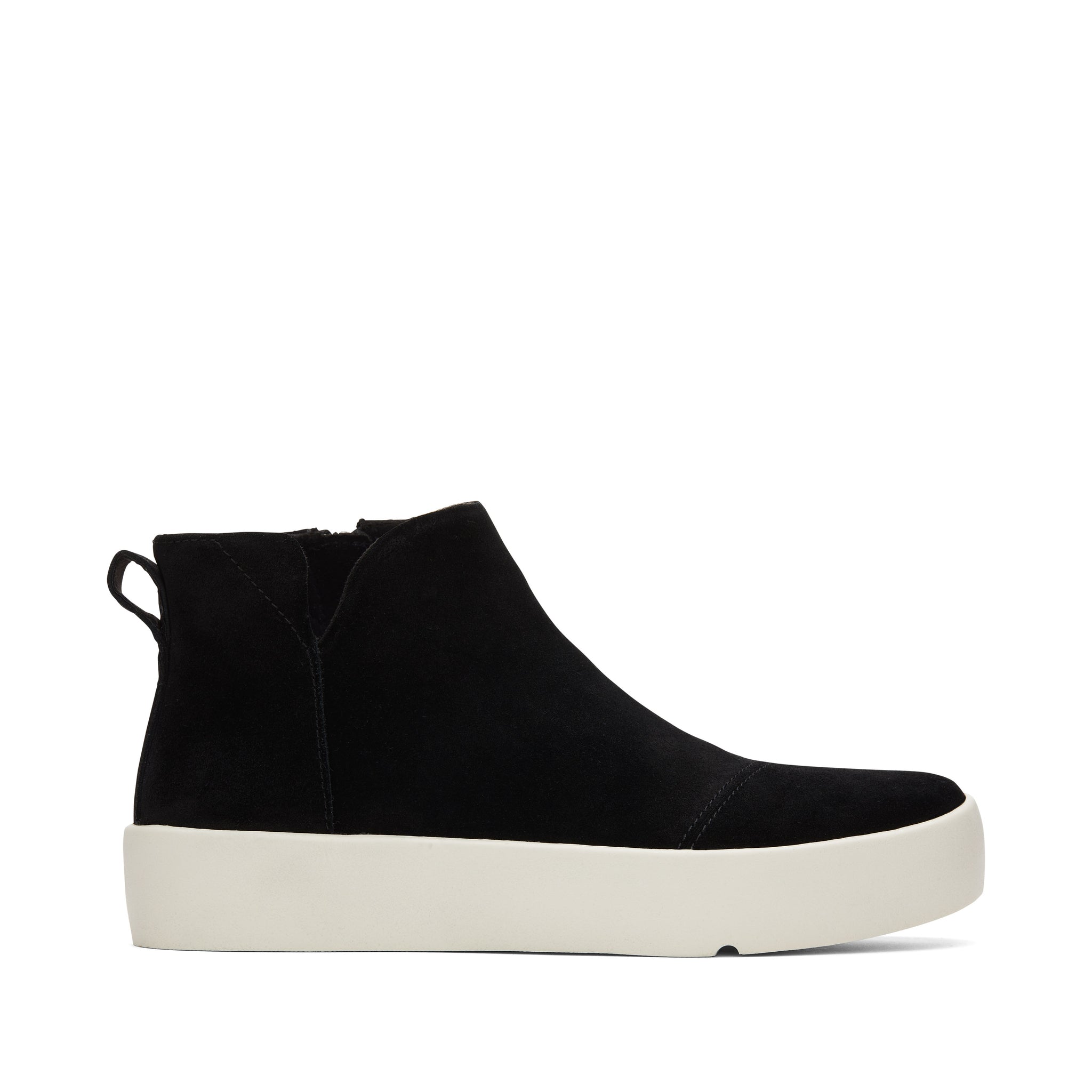Verona Mid Black Suede Platform Sneaker Side View