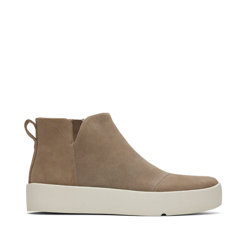 Verona Mid Taupe Suede Platform Sneaker Side View