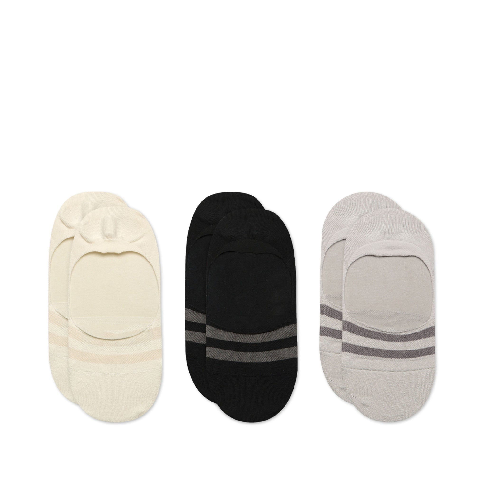 Classic No Show Socks Basics 3 Pack Top View