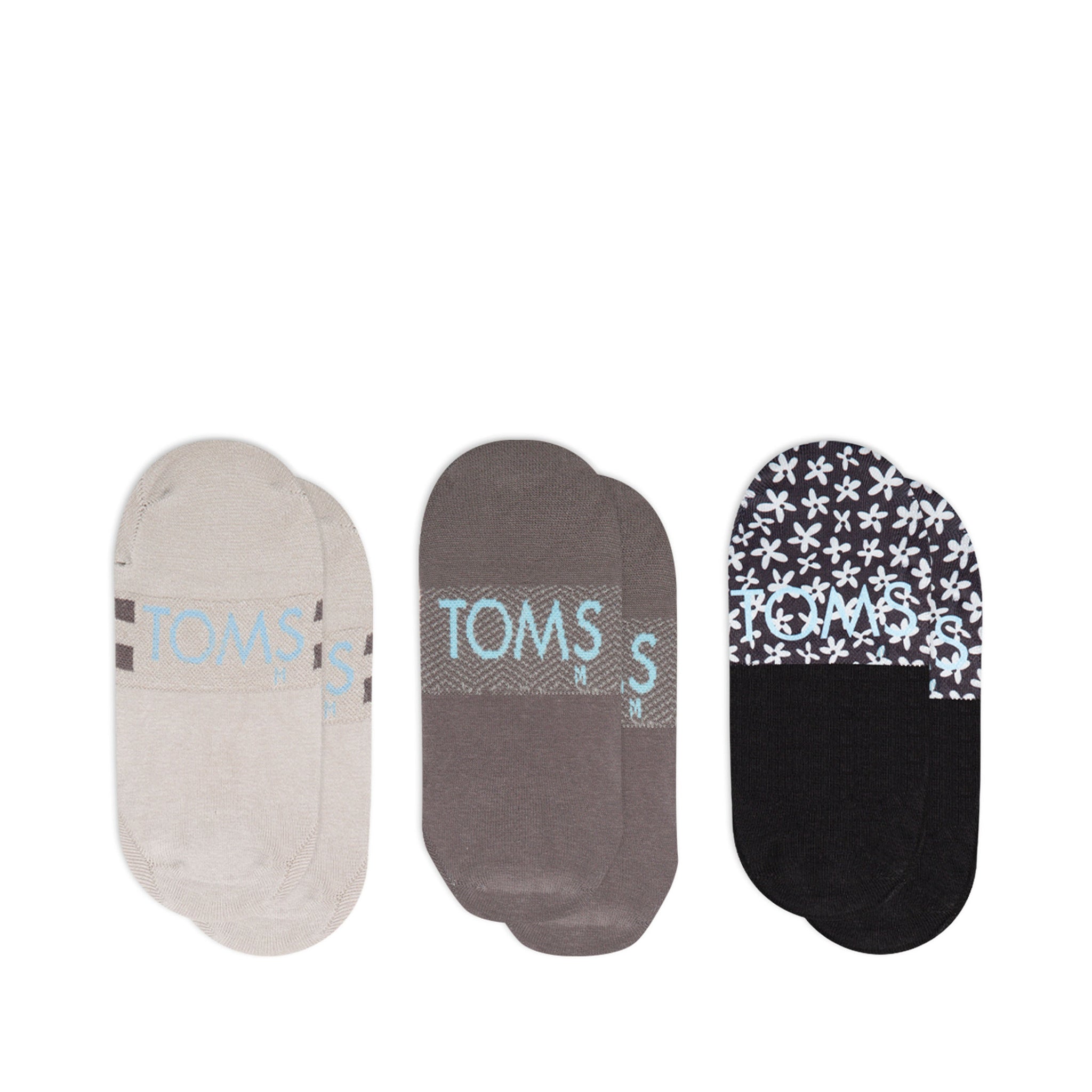 Classic No Show Socks Daisies 3 Pack Back View