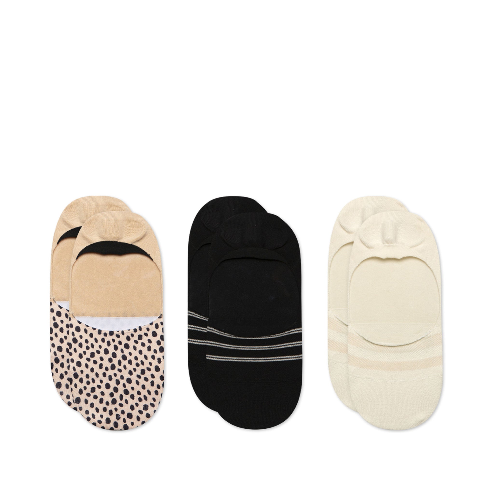 Classic No Show Socks Mini Cheetah 3 Pack Top View