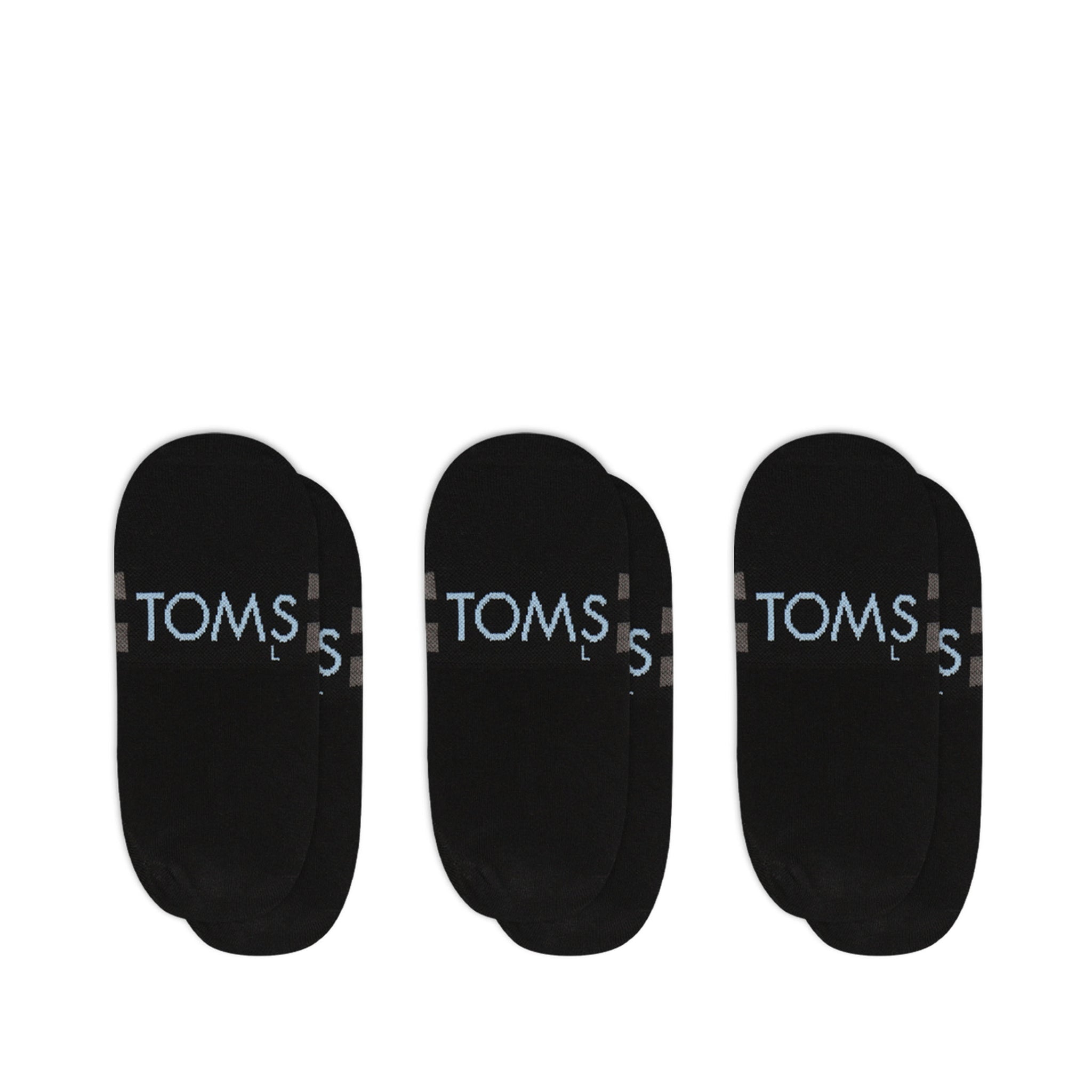 Classic No Show Socks Black 3 Pack Back View