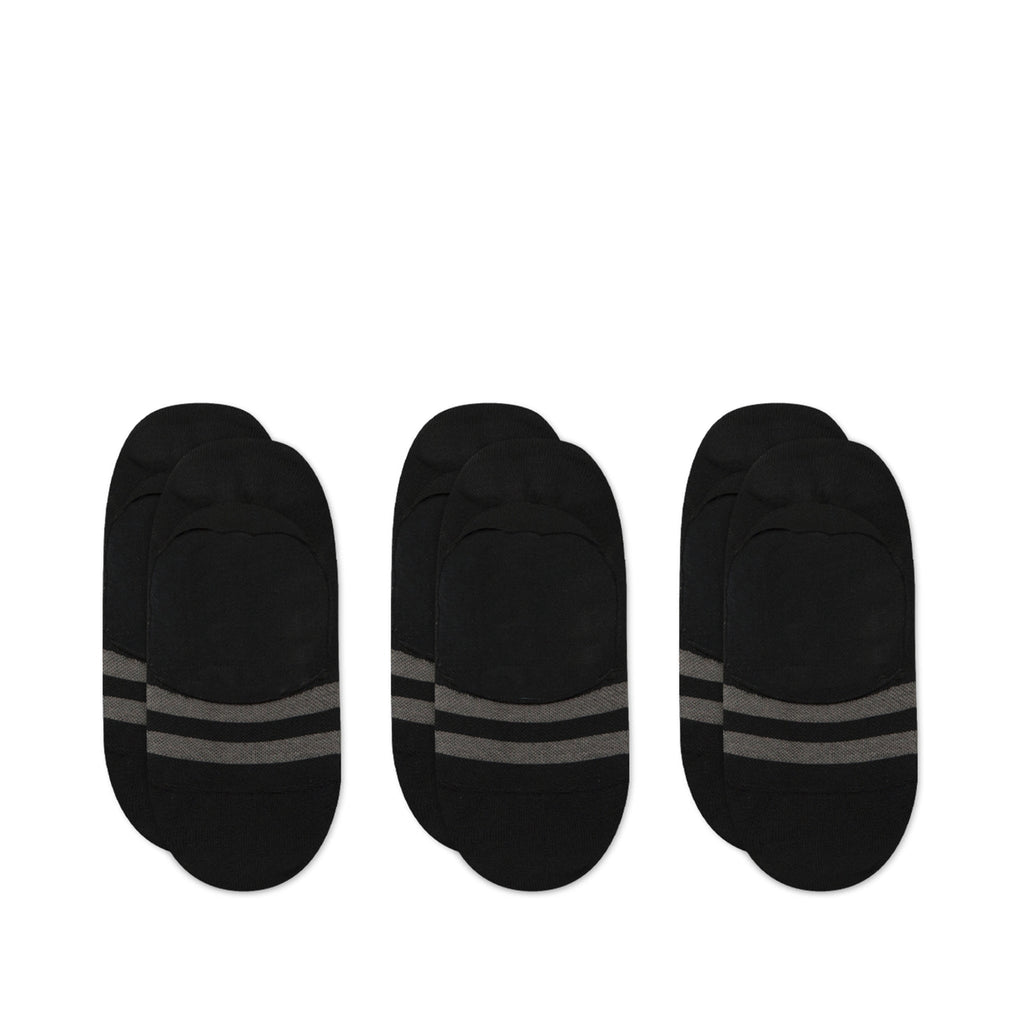 Classic No Show Socks Black 3 Pack Top View