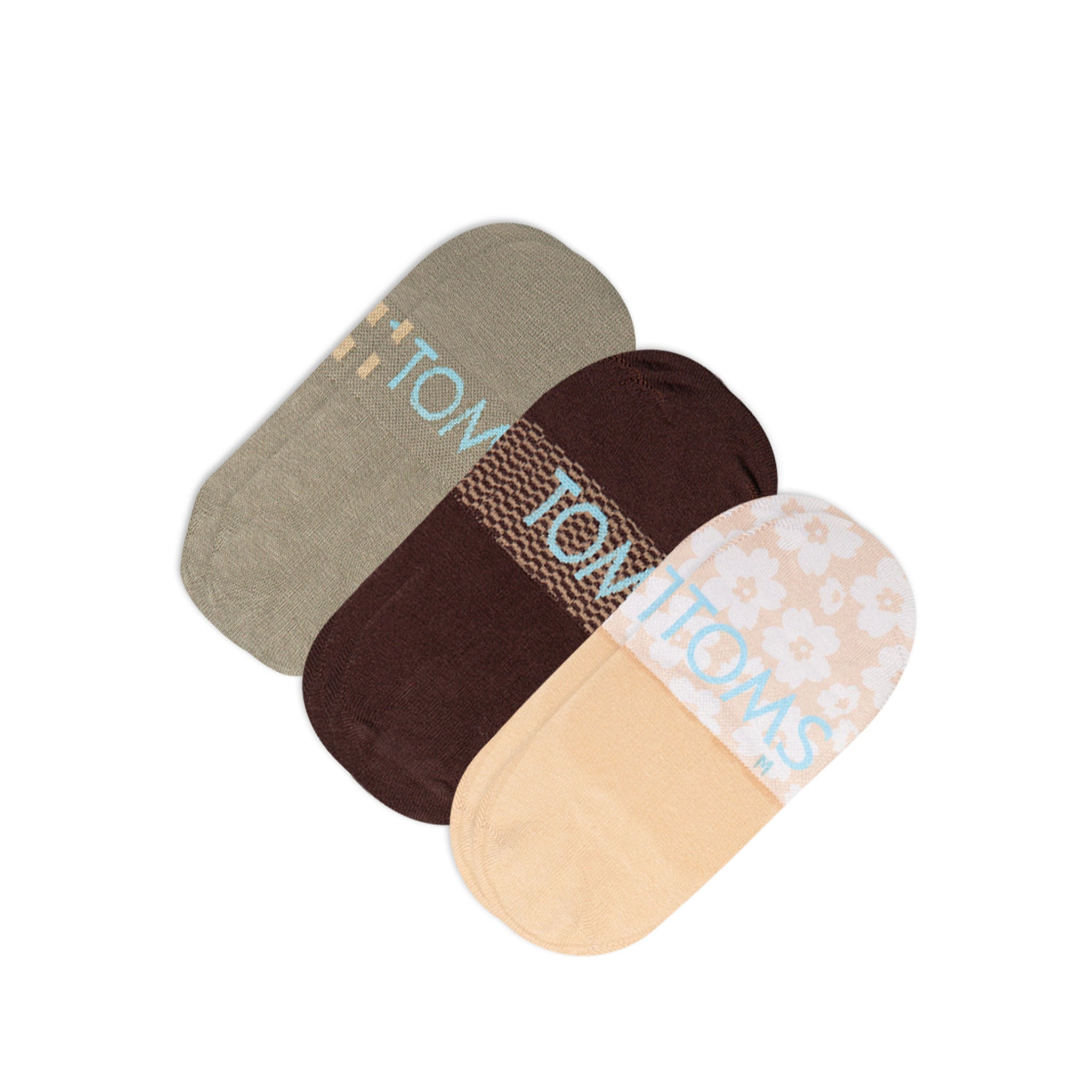 Classic No Show Socks Desert 3 Pack Bottom Sole View