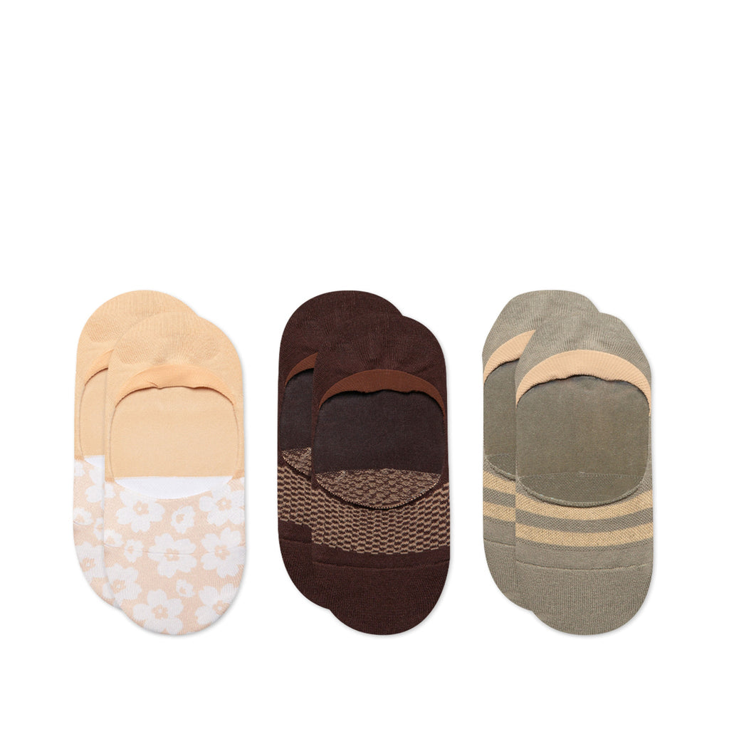 Classic No Show Socks Desert 3 Pack Top View