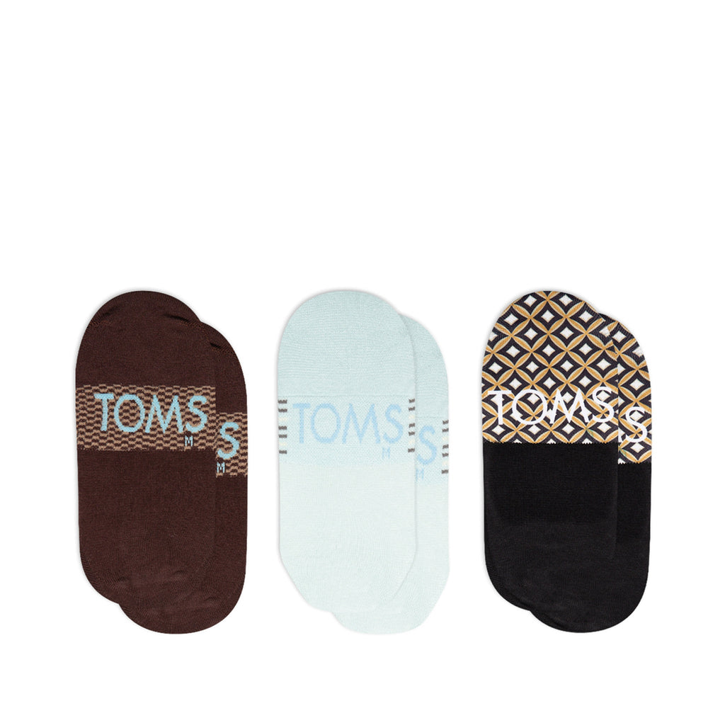 Classic No Show Socks Geo Woven Rug 3 Pack Back View