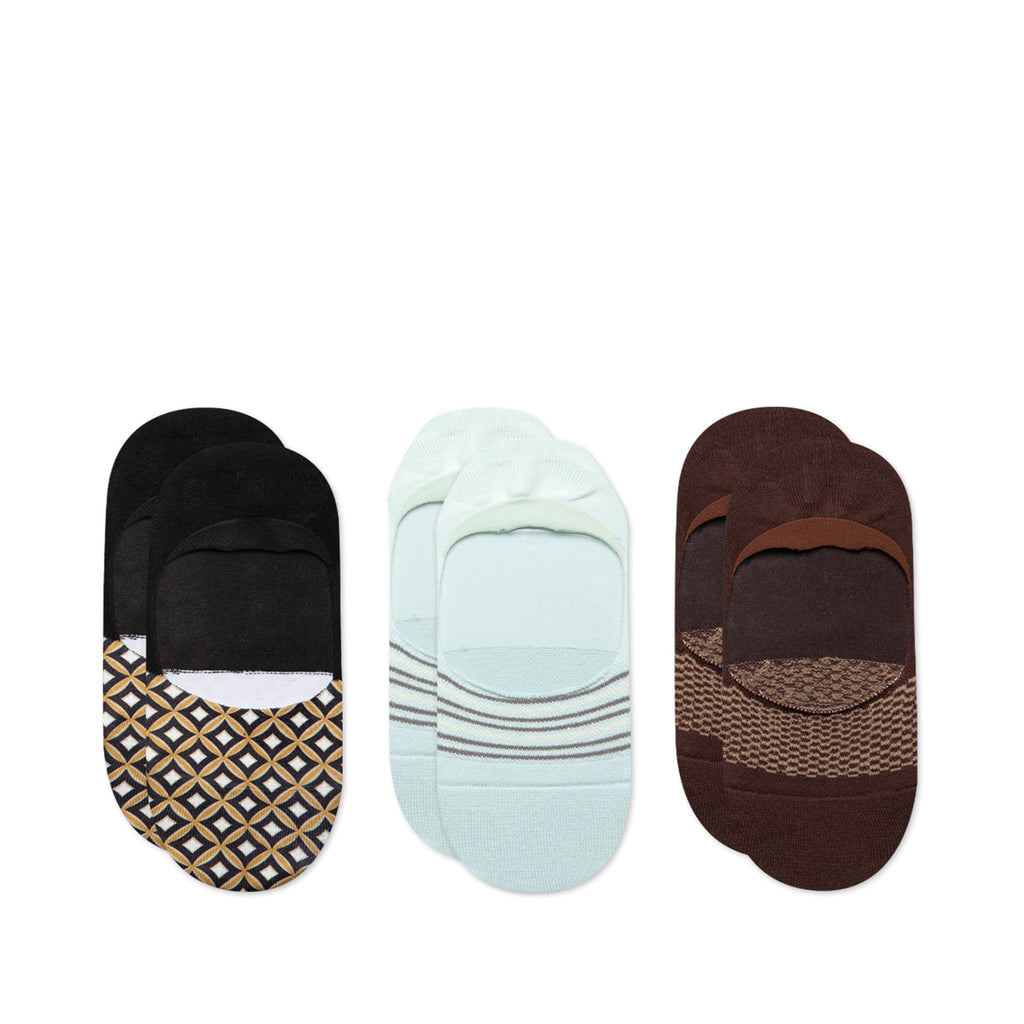 Classic No Show Socks Geo Woven Rug 3 Pack Top View