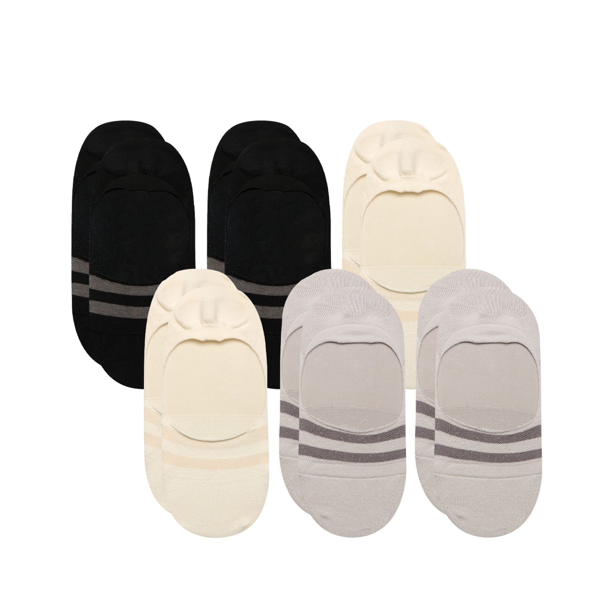 Classic No Show Socks Basics 6 Pack Top View
