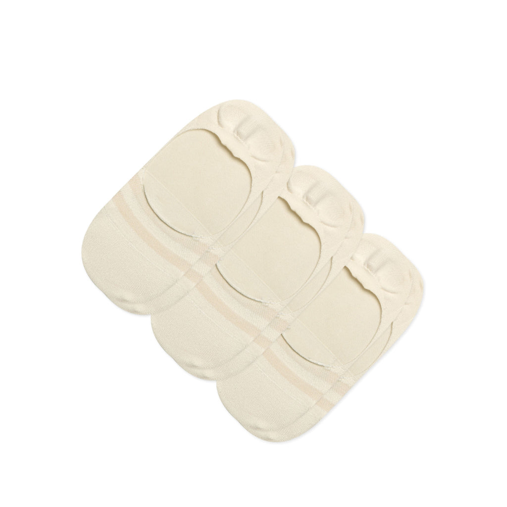 Classic No Show Socks Natural 3 Pack Front View