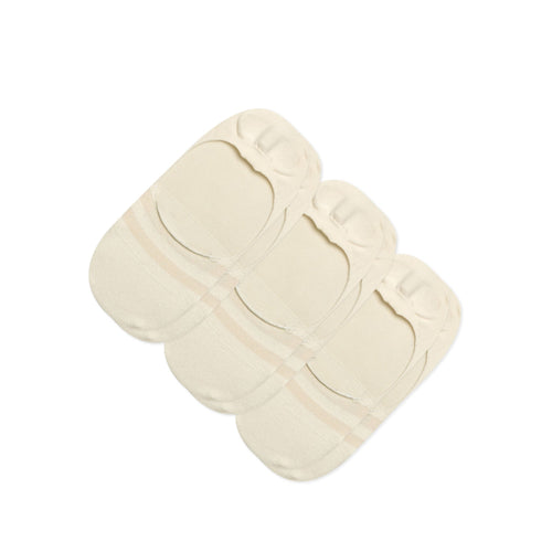 Classic No Show Socks Natural 3 Pack Front View