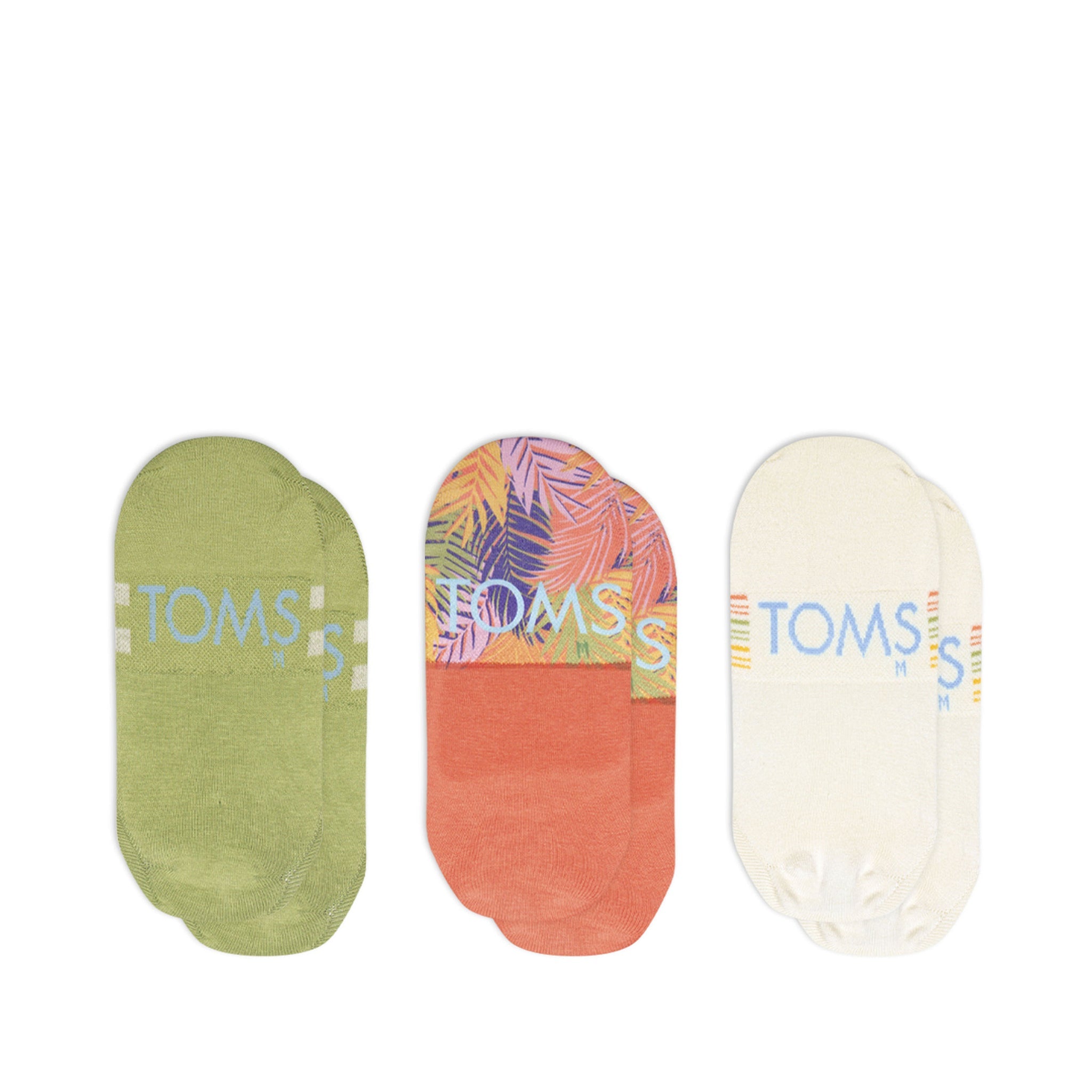 Classic No Show Socks Palms 3 Pack Back View