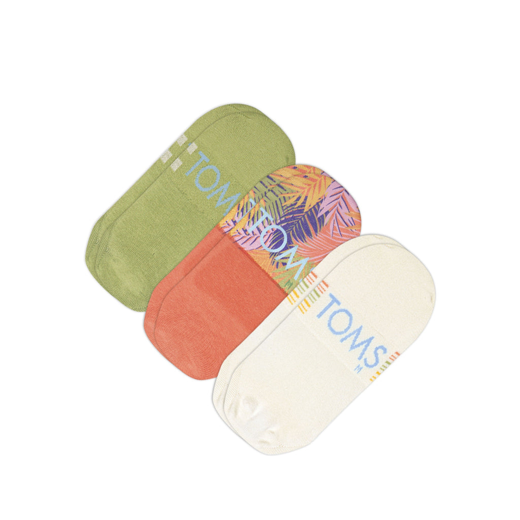 Classic No Show Socks Palms 3 Pack Bottom Sole View