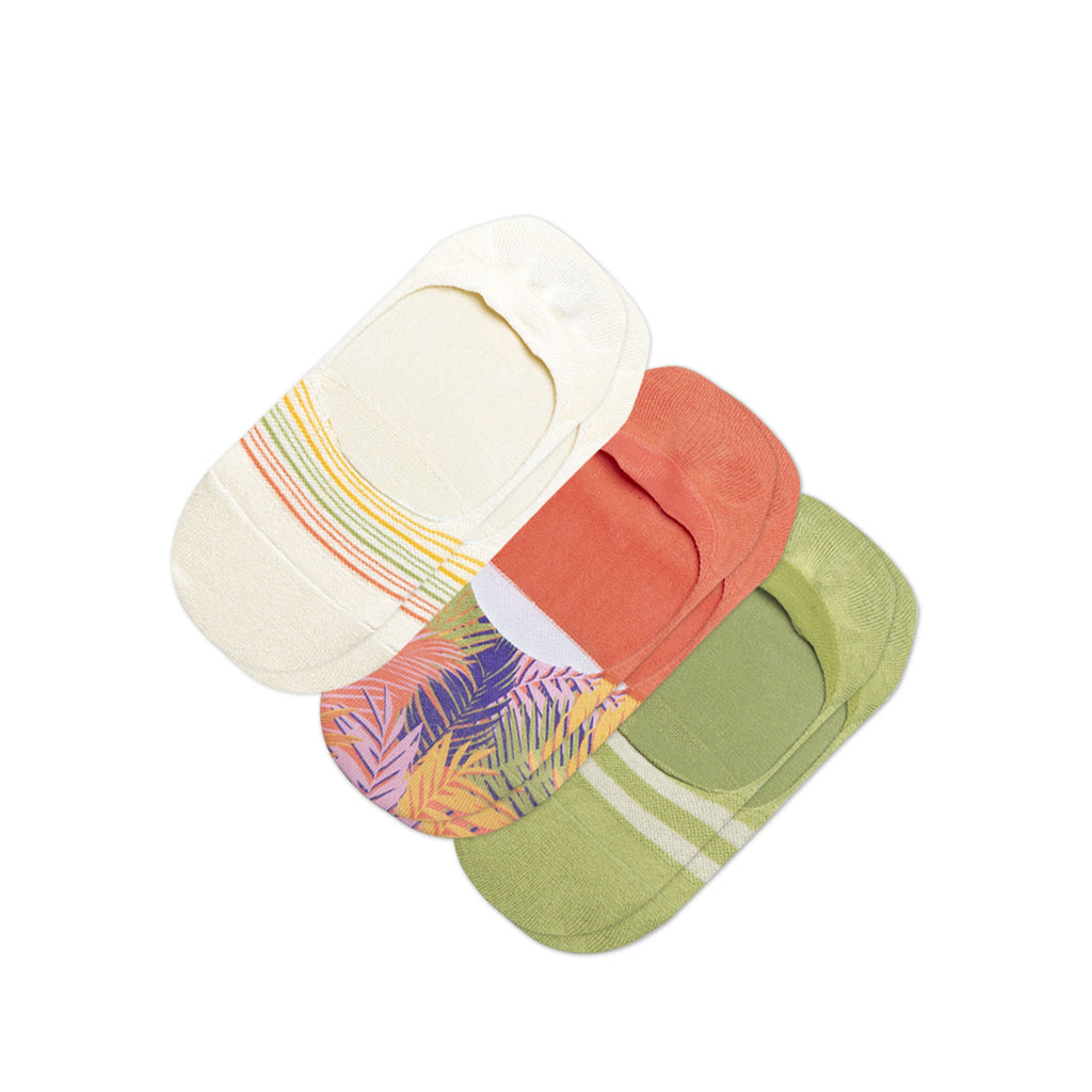 Classic No Show Socks Palms 3 Pack Front View