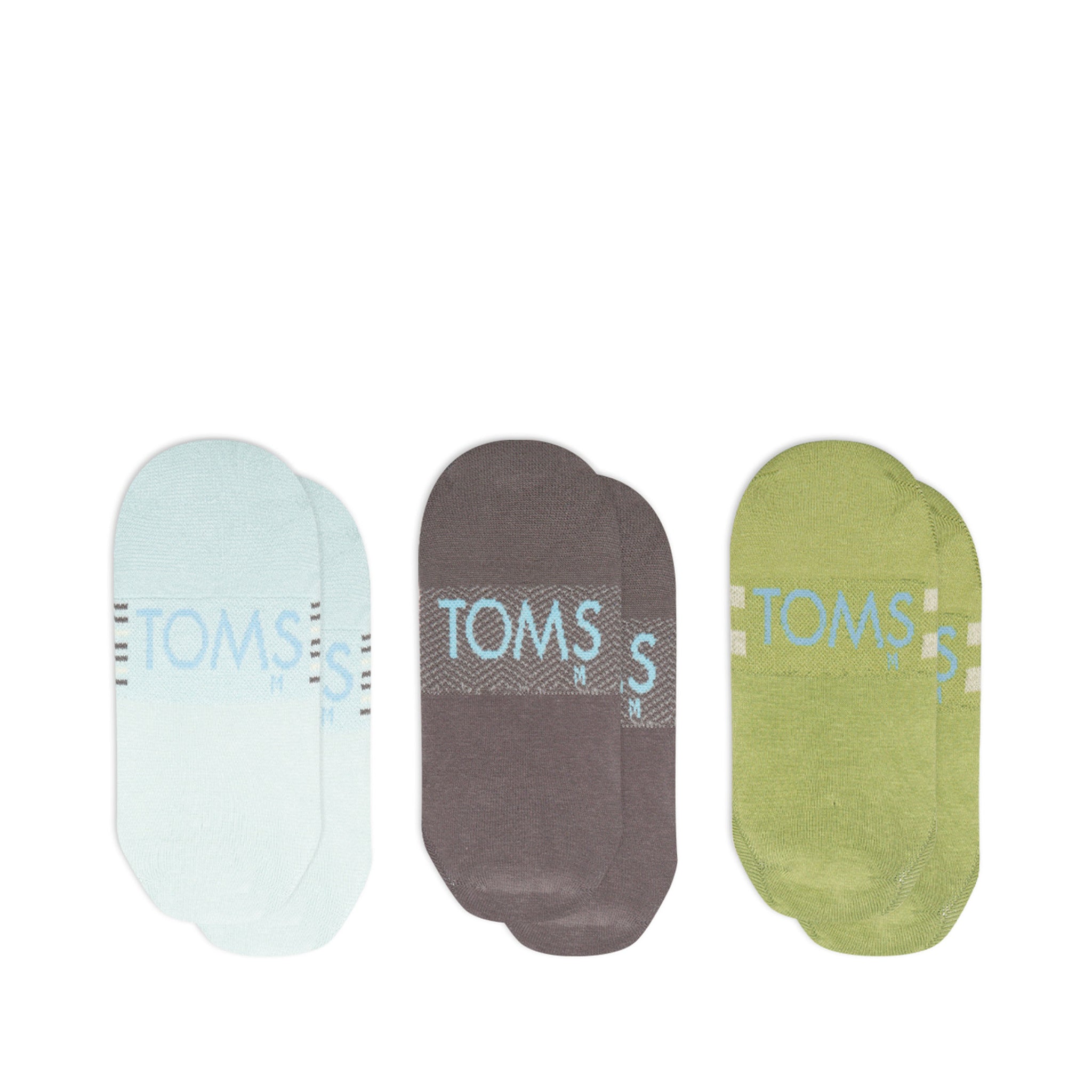 Classic No Show Socks Chevron Blue 3 Pack Back View