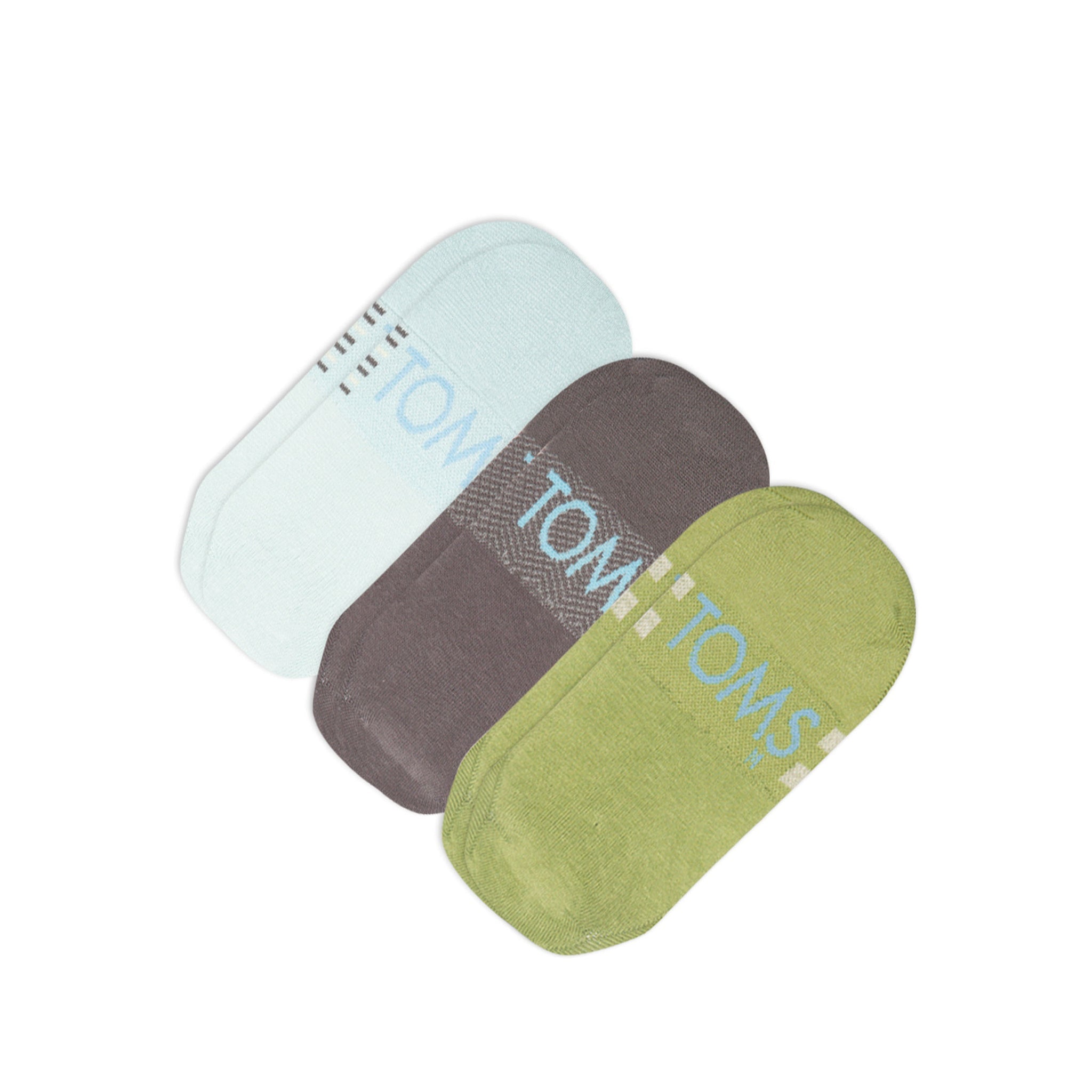 Classic No Show Socks Chevron Blue 3 Pack Bottom Sole View