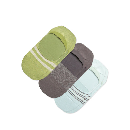 Classic No Show Socks Chevron Blue 3 Pack Front View