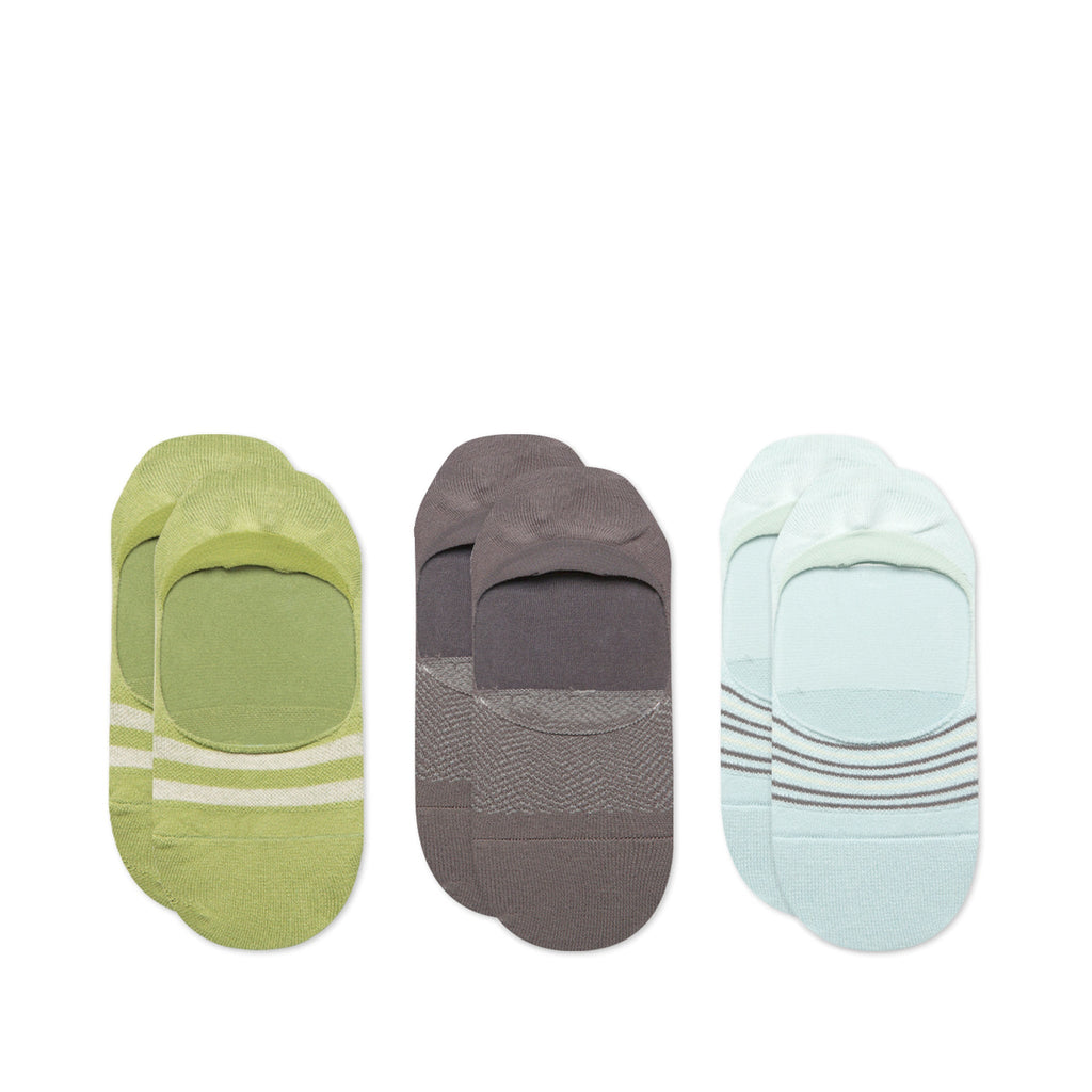 Classic No Show Socks Chevron Blue 3 Pack Top View