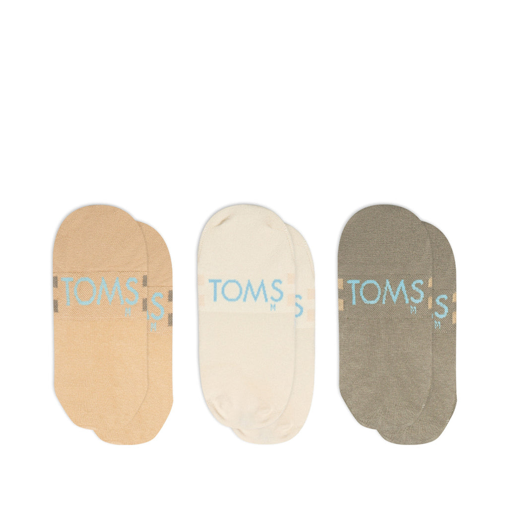 Classic No Show Socks Neutral Basics 3 Pack Back View