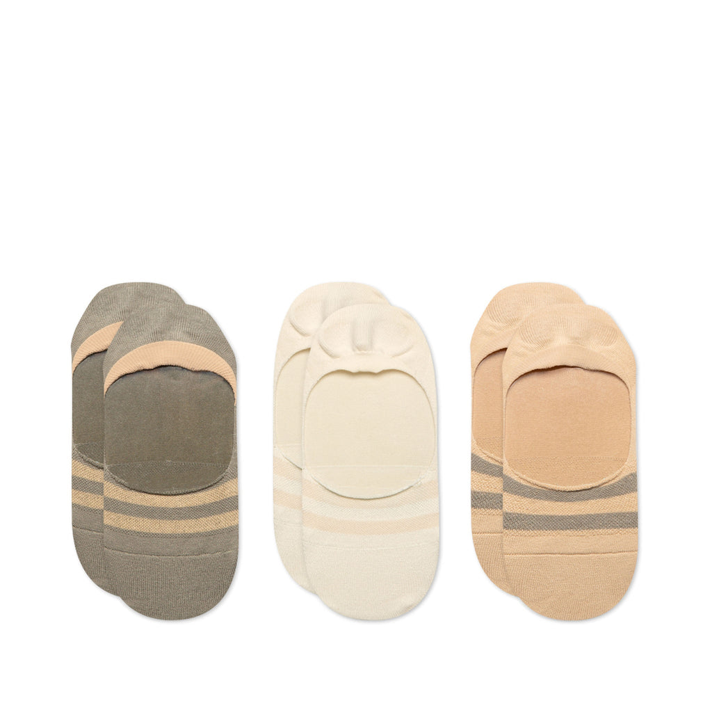 Classic No Show Socks Neutral Basics 3 Pack Top View