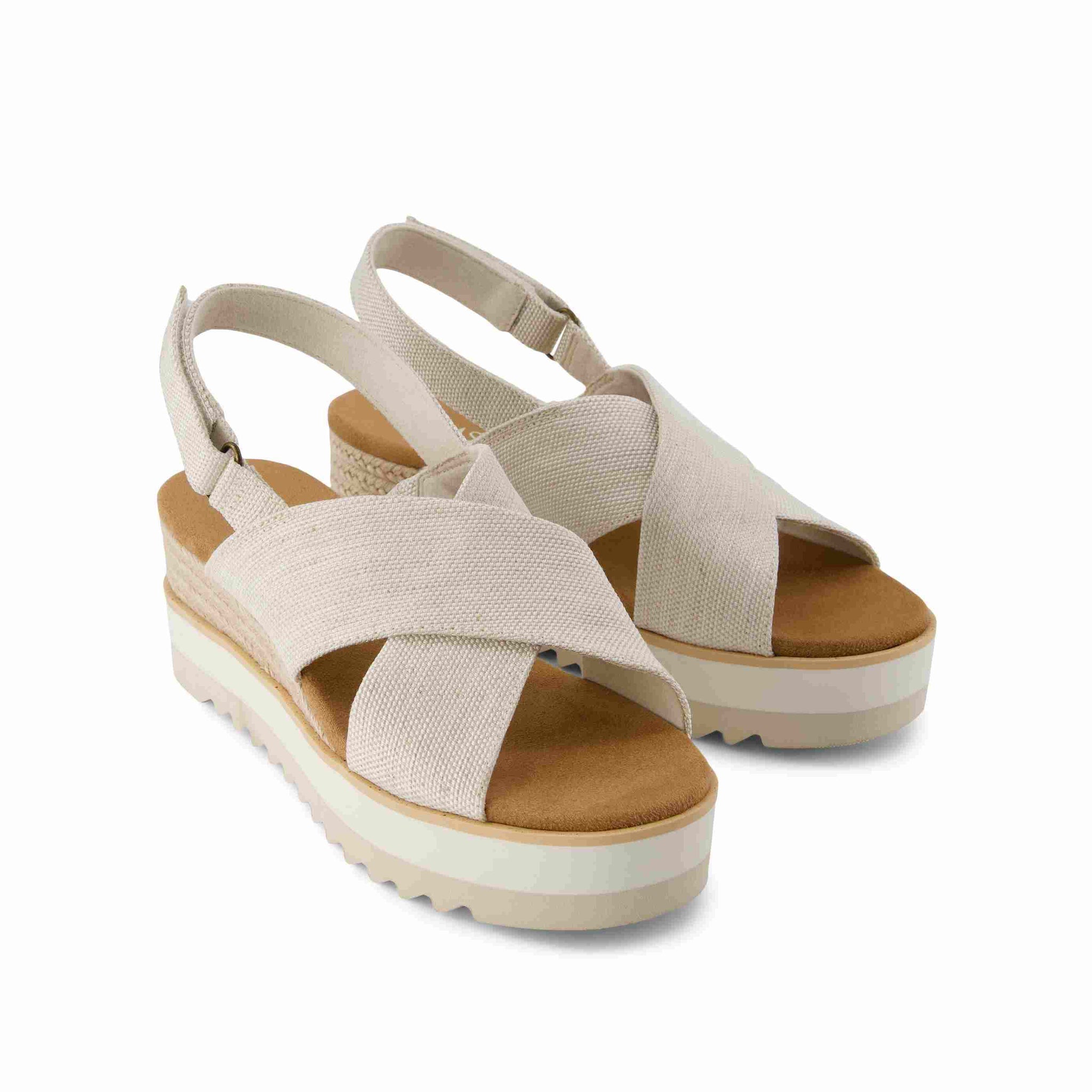 Diana Crossover Natural Wedge Sandal Front View