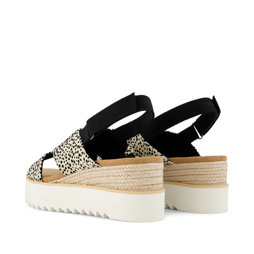 Diana Crossover Mini Cheetah Wedge Sandal Back View