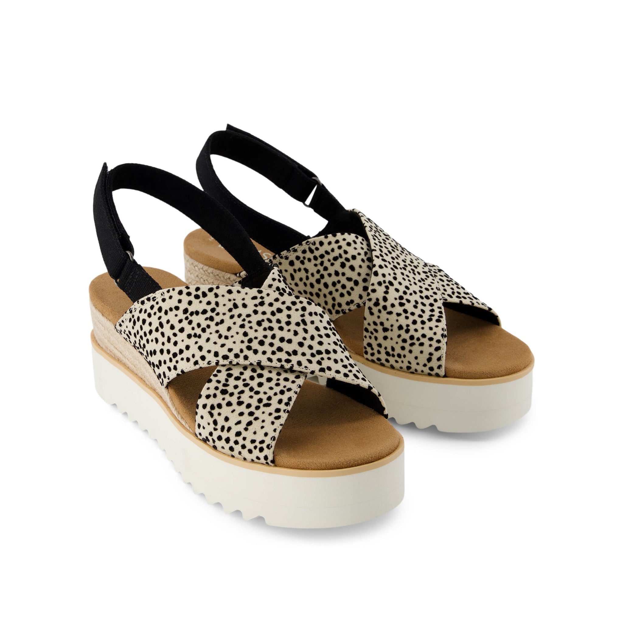 Diana Crossover Mini Cheetah Wedge Sandal Front View