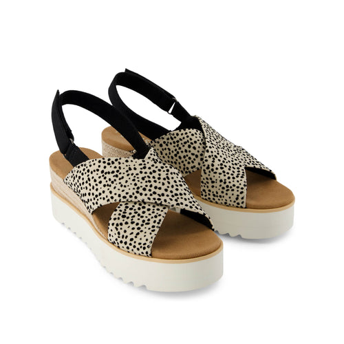 Diana Crossover Mini Cheetah Wedge Sandal Front View