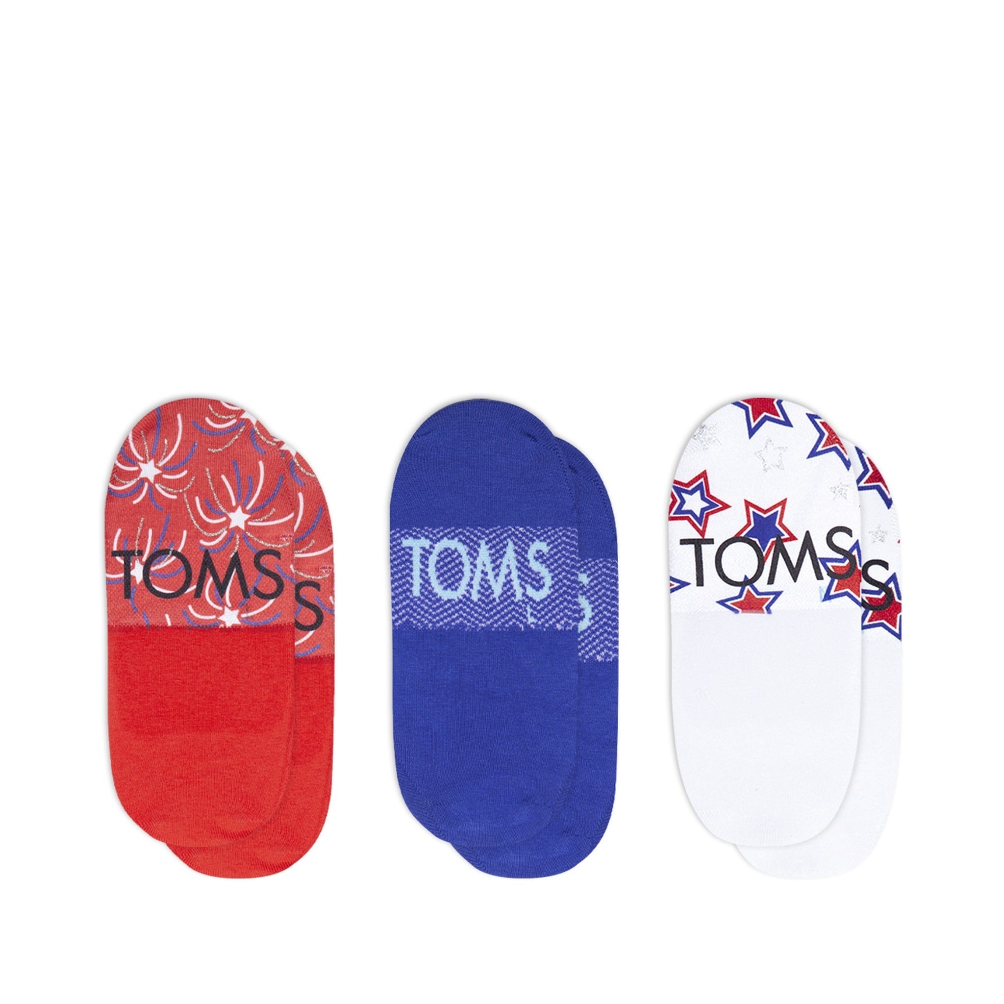 Classic No Show Stars and Fireworks 3 Pack Back View