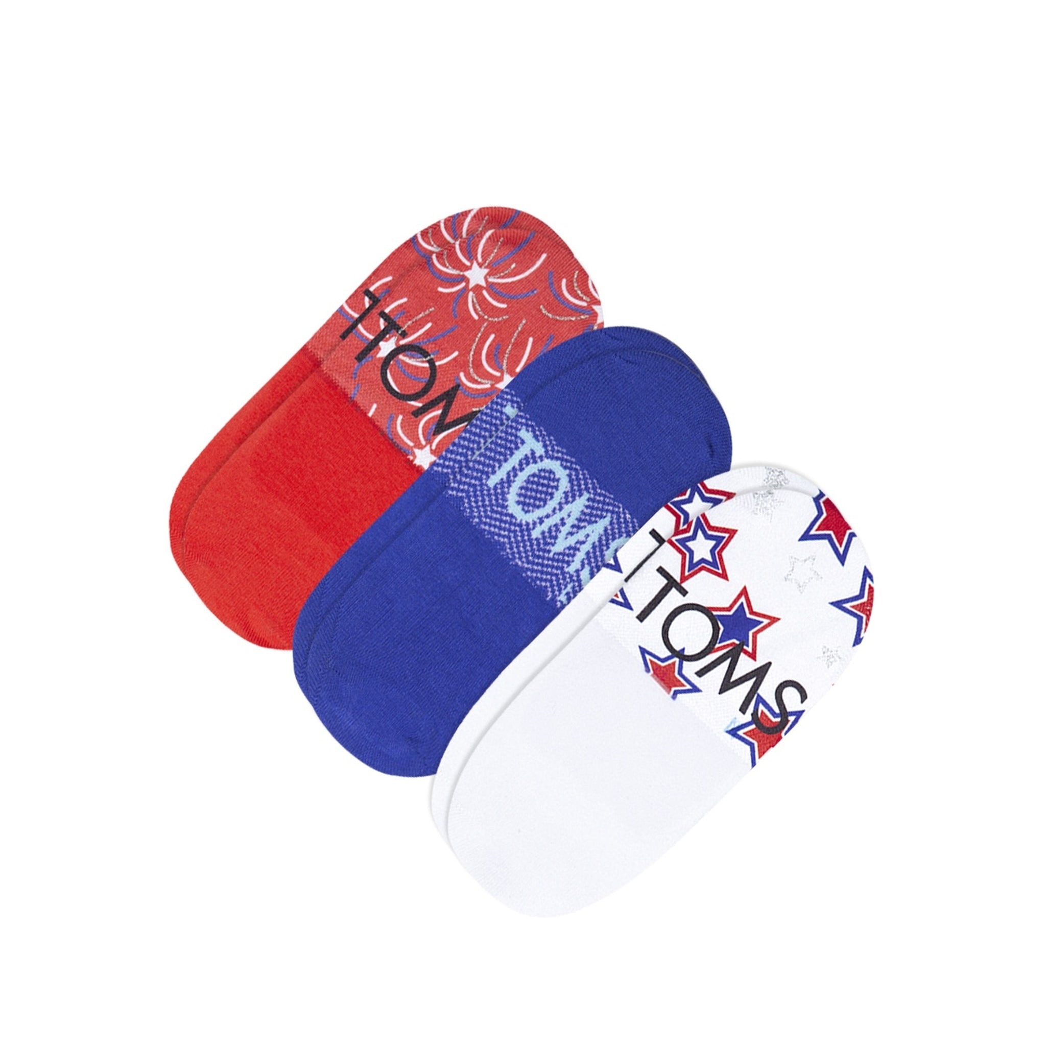 Classic No Show Stars and Fireworks 3 Pack Bottom Sole View