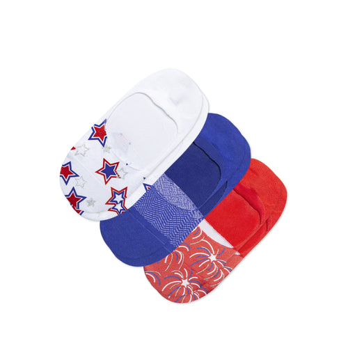 Classic No Show Stars and Fireworks 3 Pack Front View