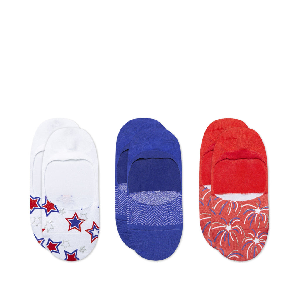 Classic No Show Stars and Fireworks 3 Pack Top View