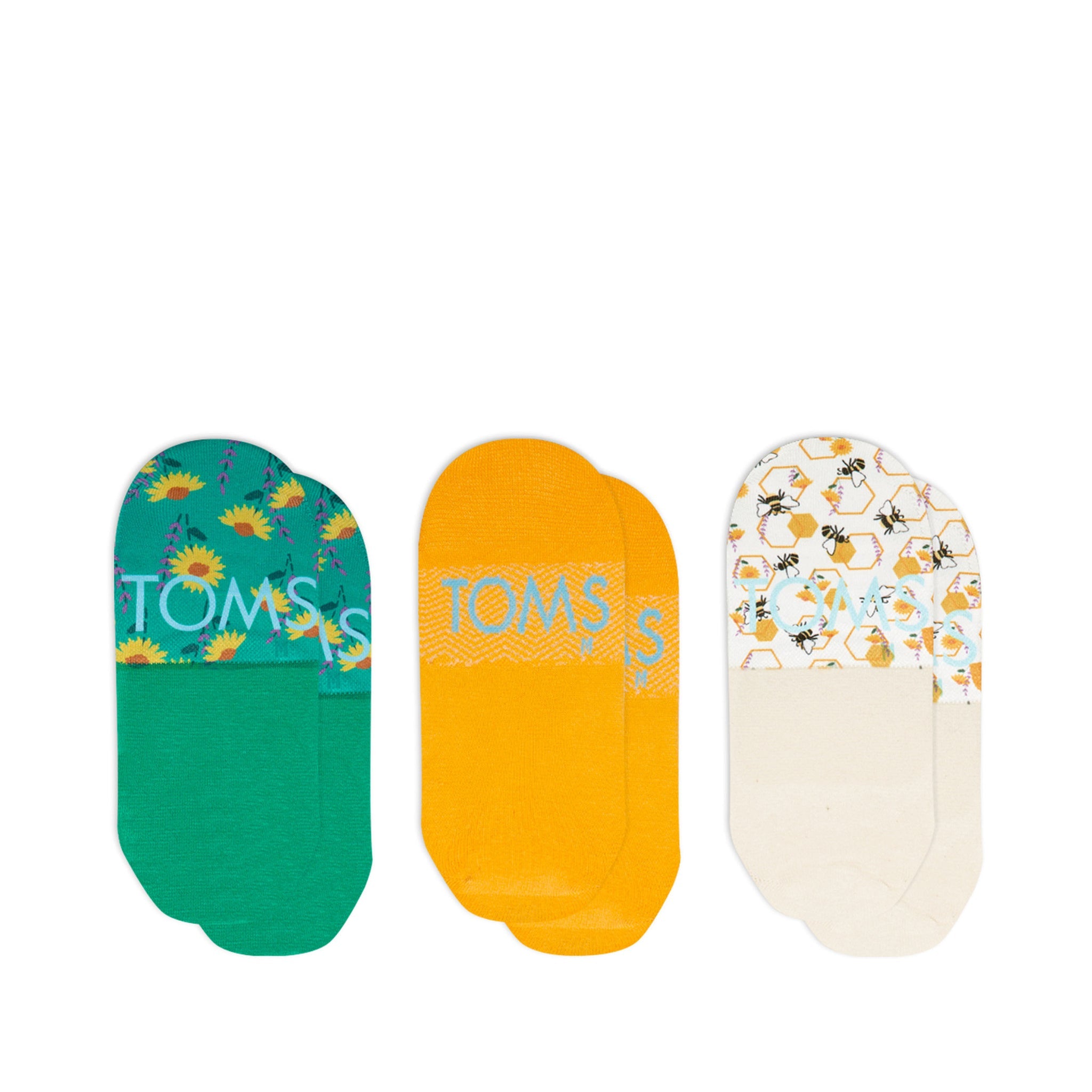 Classic No Show Socks Bees 3 Pack Back View