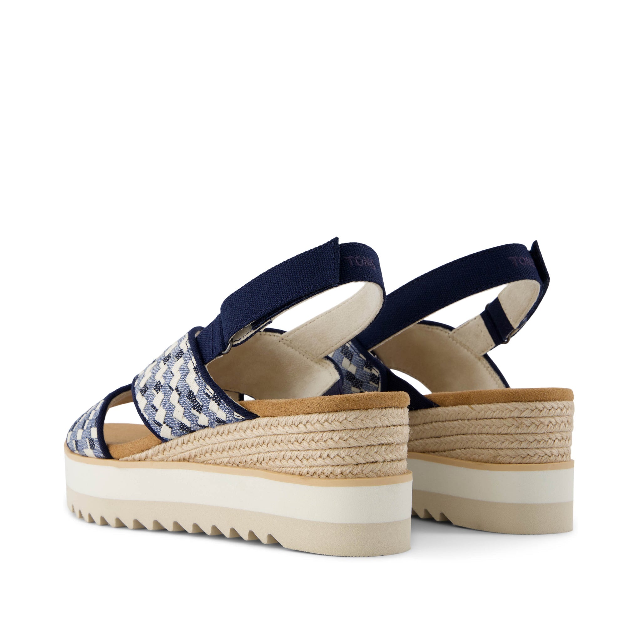 Diana Crossover Blue Denim Wedge Sandal Back View