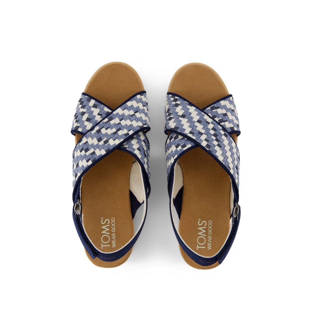 Diana Crossover Blue Denim Wedge Sandal Top View