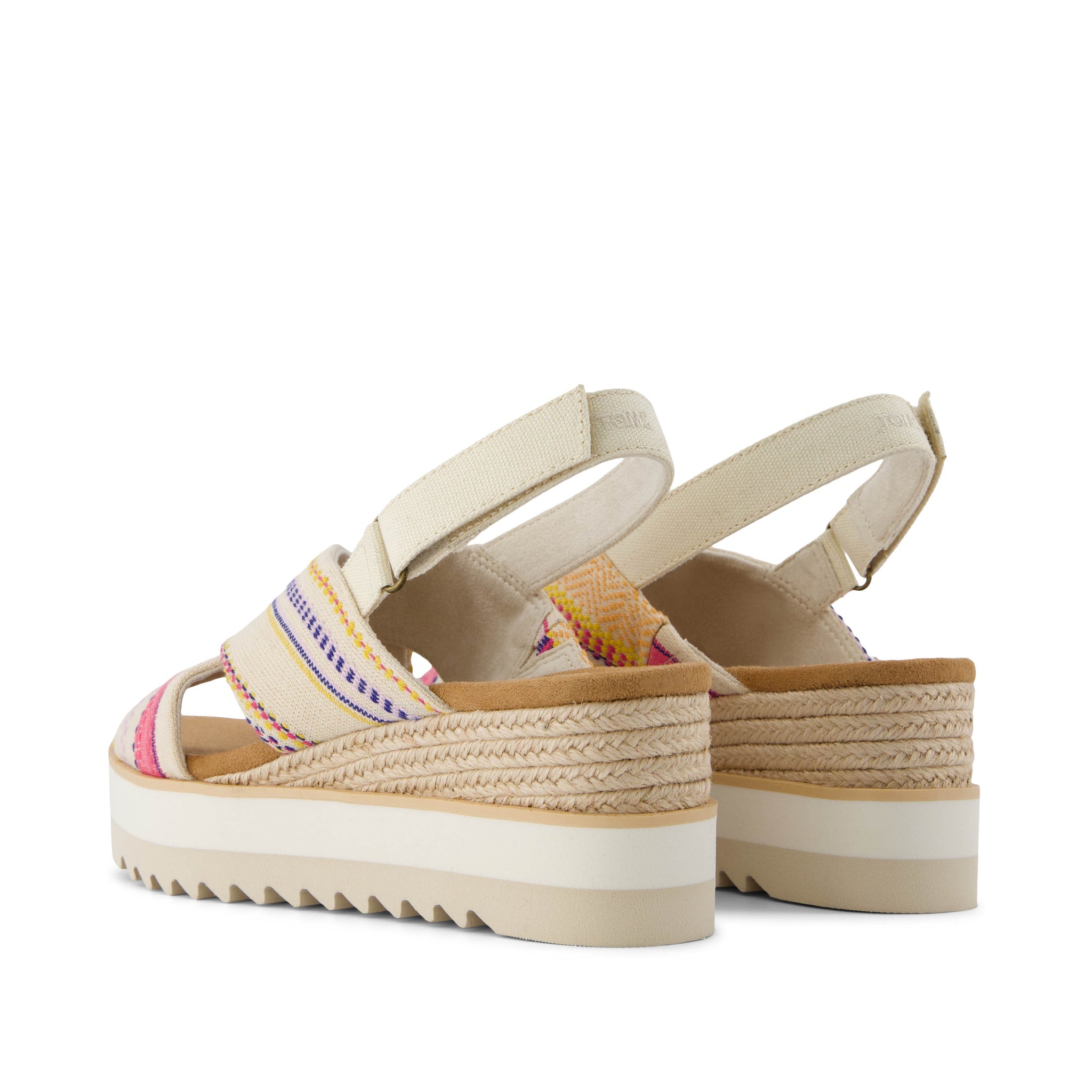 Diana Crossover Fuchsia Stripes Wedge Sandal Back View