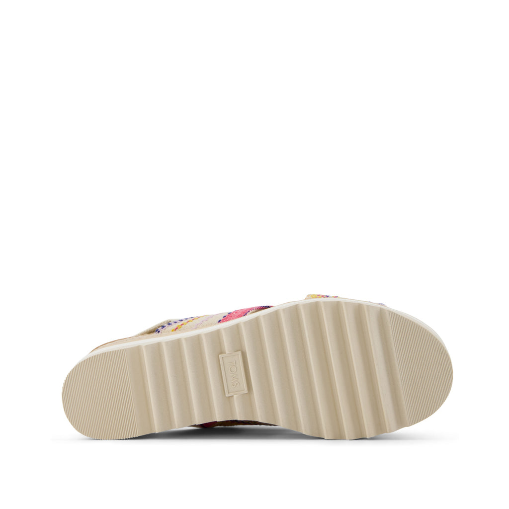 Diana Crossover Fuchsia Stripes Wedge Sandal Bottom Sole View