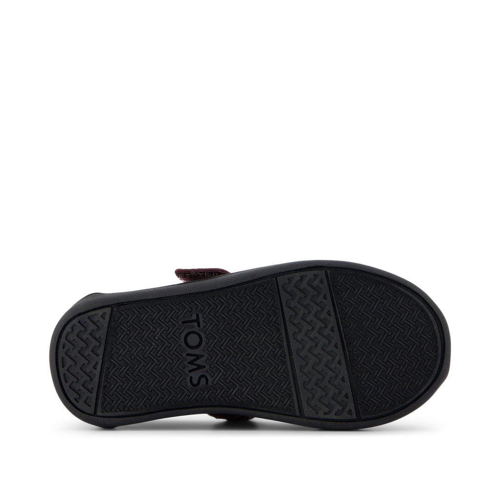 Mary Jane Toddler Shoe - Blackberry Confetti Coated Glitter Bottom Sole View