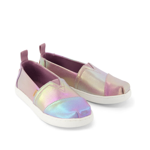 Youth Alpargata Purple Iridescent Kids Shoe Front View