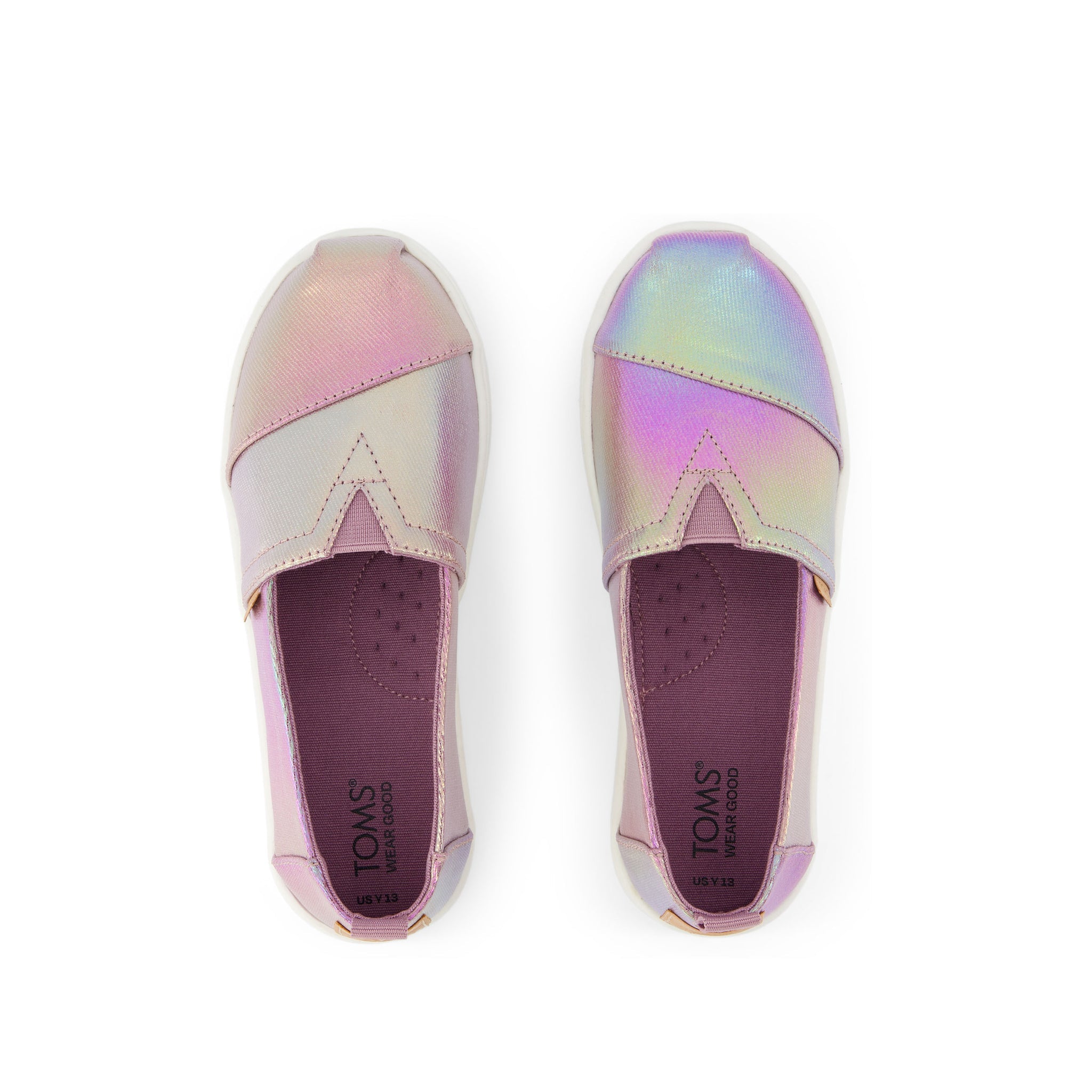 Youth Alpargata Purple Iridescent Kids Shoe Top View
