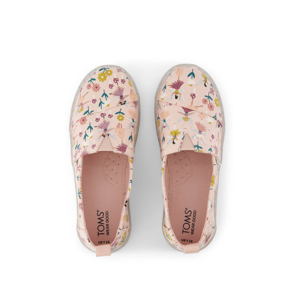 Youth Alpargata Glitter Fairy Garden Kids Shoe Top View