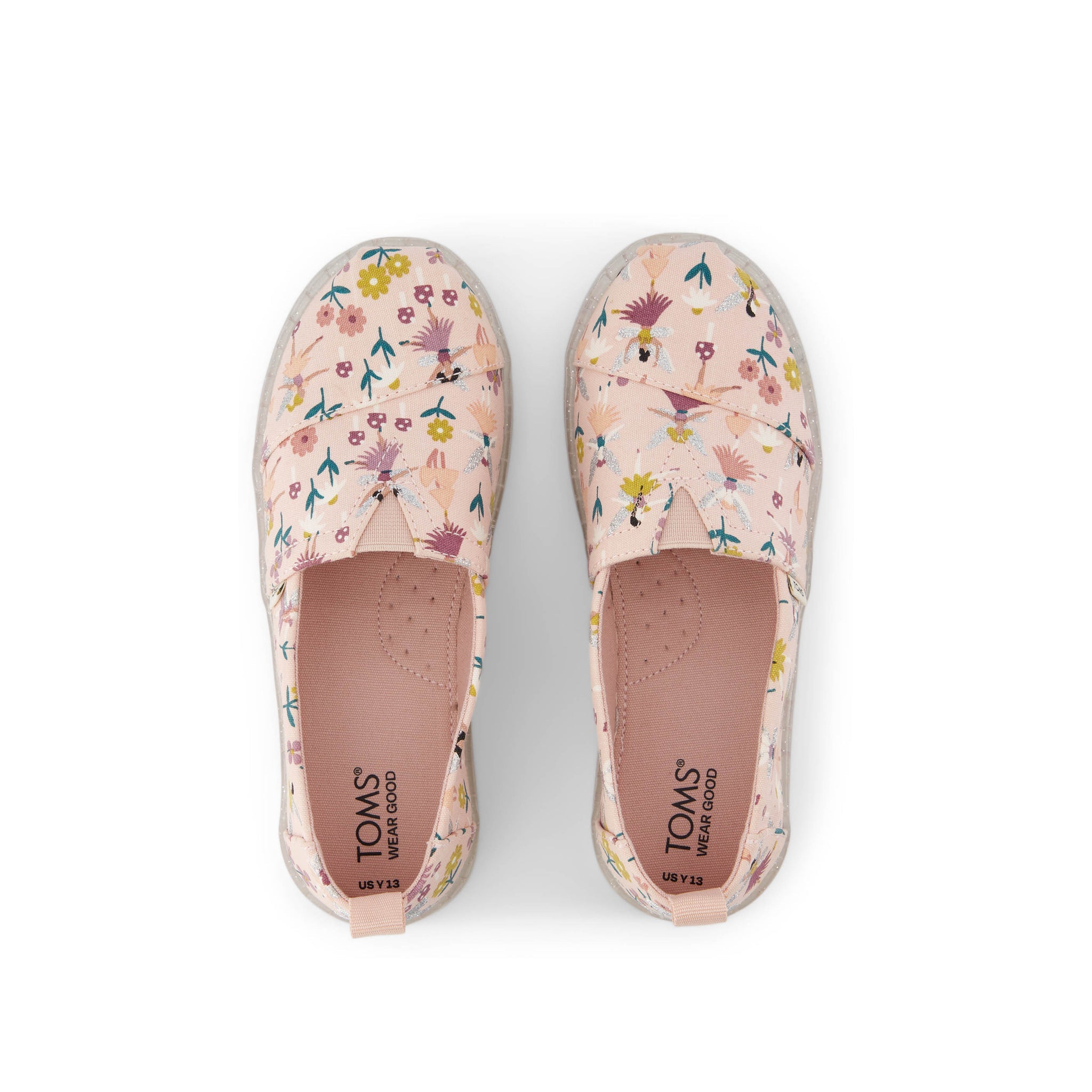 Youth Alpargata Glitter Fairy Garden Kids Shoe Top View