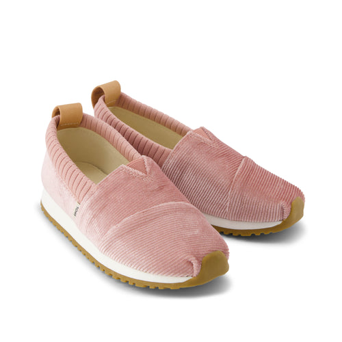 Resident Kids Sneaker - Vintage Pink Corduroy Front View
