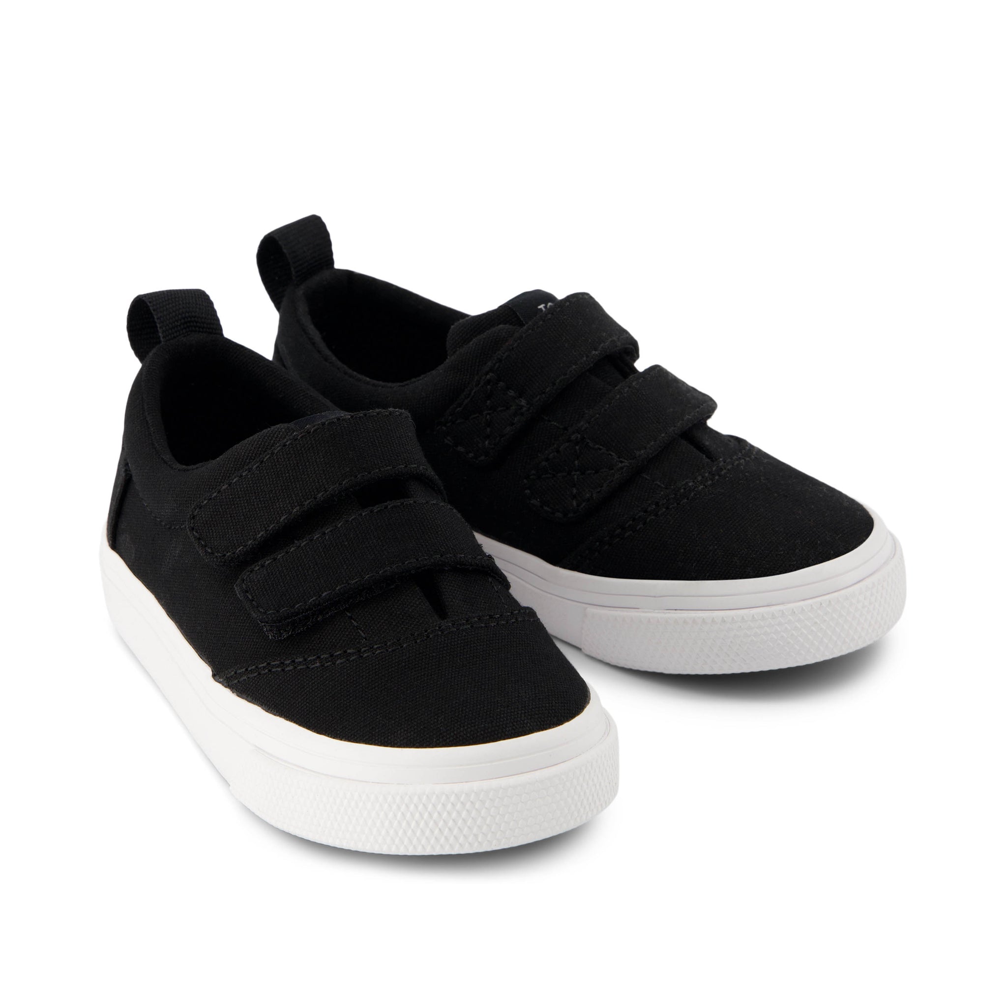 Fenix Black Canvas Double Strap Toddler Sneaker Front View