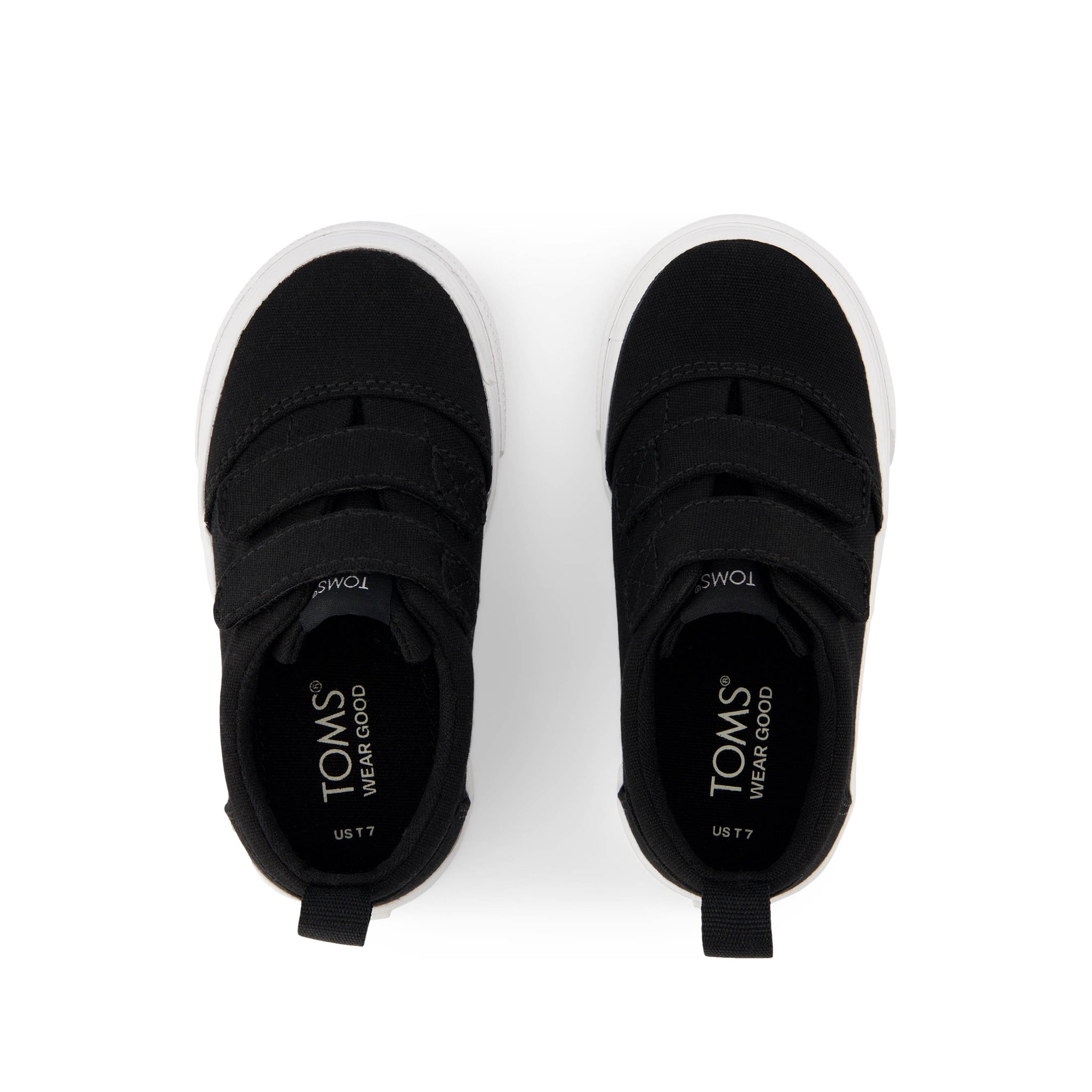 Fenix Black Canvas Double Strap Toddler Sneaker Top View