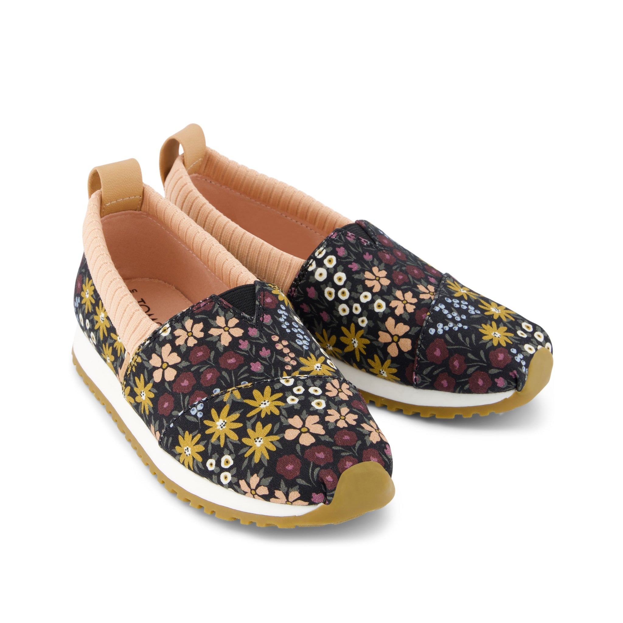 Youth Resident Black Wildflowers Kids Sneaker Front View