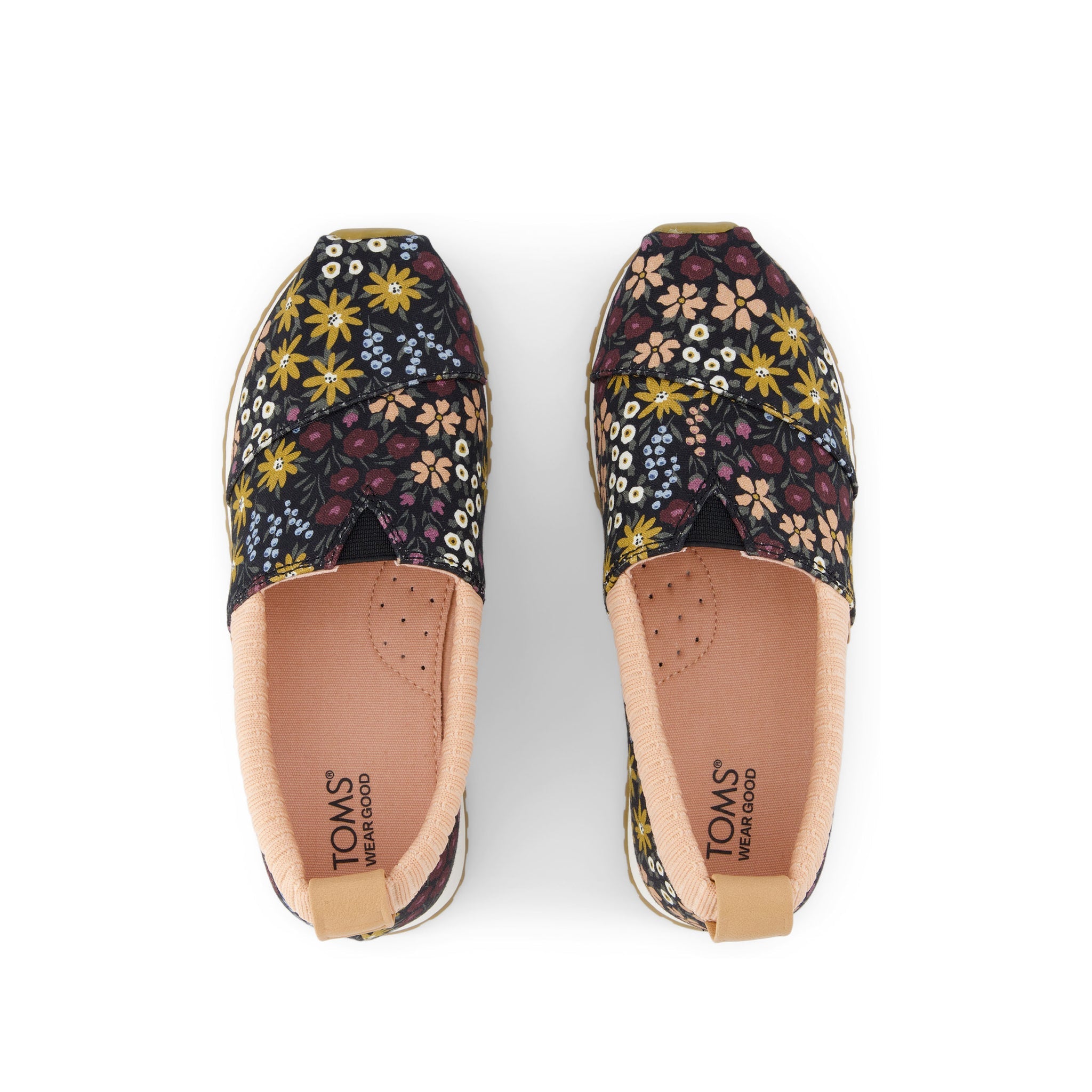 Youth Resident Black Wildflowers Kids Sneaker Top View