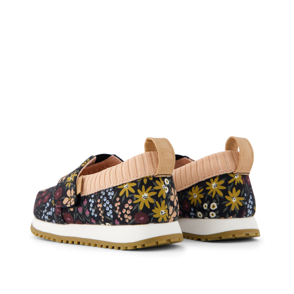 Resident Black Wildflowers Toddler Sneaker Back View